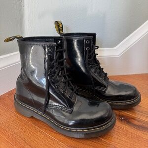 Dr. Martens 1460 W Black Patent Leather Boots, Women's 7 US (5 UK)